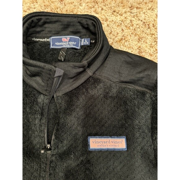 Vineyard Vines black soft textured fleece full zip up girls L(16-18) - Picture 2 of 6